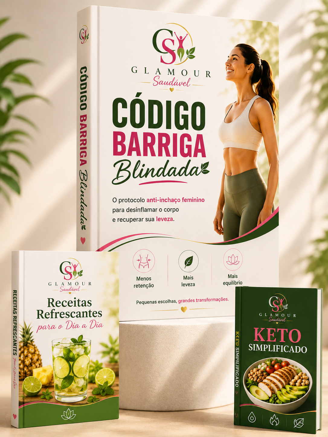 Mockup do kit digital Código Barriga Blindada no celular