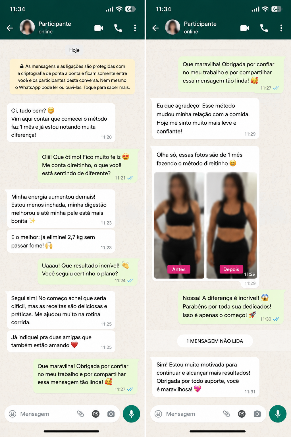Exemplo visual de conversa sobre evolução na rotina
